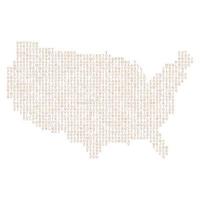 Halftone USA Map. vector