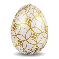 Easter egg with metal color. vector