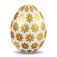 Easter egg with metal color. vector