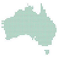 Halftone Australia Map. vector