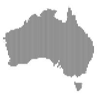 mapa de semitonos de australia. vector