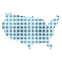 Halftone USA Map. vector