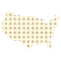 Halftone USA Map. vector