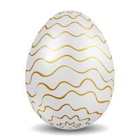 Easter egg with metal color. vector