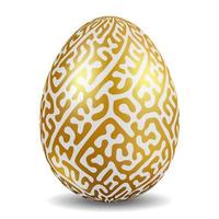 Easter egg with metal color. vector