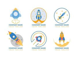 Startup Business Logo Collection With Rocket Concept vector