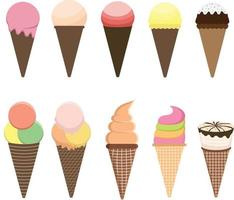 ice cream vector set of 10, ice cream collection of 10