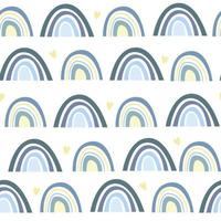 Seamless pattern. Hand drawn rainbow pattern in boho style. Abstract minimalist elements. Scandinavian design vector