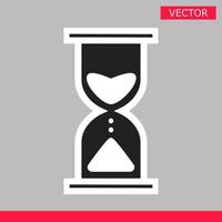 White hourglass loading clock cursor icon sign graphic element flat style design vector illustration.