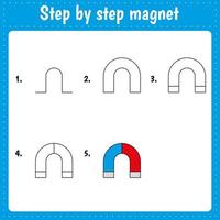 How draw a magnet. vector