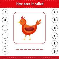 Add missed letters. Chicken vector