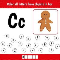 Educational worksheet for school and kindergarten. Cookie vector