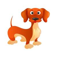 Cartoon dachshund puppy. Vector illustration