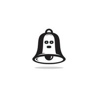 Bell and Ghost logo or icon design vector