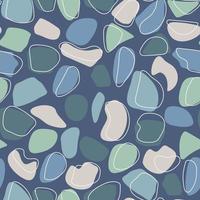 Seamless pattern with an abstract composition of simple shapes. Trendy collage style, minimalism.Stones and glass in pastel earthy colors vector