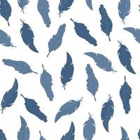 Seamless feather pattern. Elements of a linear hand drawn design. Simple abstract shapes, minimalism. Part of a bird's wing vector