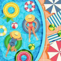 Swimming in the Pool in Summer Time vector