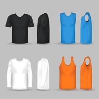 3D T-Shirt with Different Sleeve Lenght Set vector