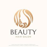 Natural beauty hair salon logo design vector