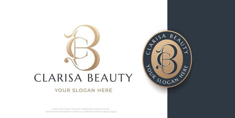 letter b c monogram serif logo design