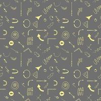 Abstract seamless pattern with different types of arrows. Abstract direction ornament on dark grey background. vector