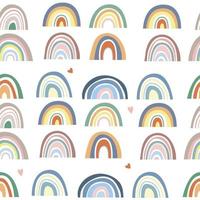 Seamless pattern. Hand drawn rainbow pattern in boho style. Abstract minimalist elements. Scandinavian design vector