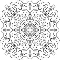 Vector hand drawn, line art. Coloring page for adults and children. Mandala. Various abstract shapes and lines. Tile stencil