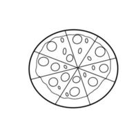 Pizza Fast Food Hand drawn organic line Doodle vector
