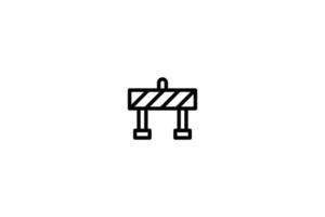 Barrier Icon Construction Line Style Free vector