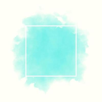 Abstract blue sky water color brush with rectangle geometric frame white color, beauty and fashion background concept
