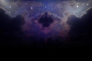 fondo de galaxia espacial con estrellas brillantes y nebulosa, cosmos vectorial con vía láctea colorida, galaxia en la noche estrellada, ilustración vectorial