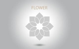 vector de icono de flor aislado en fondo blanco, ilustración de icono de flor dibujada a mano, plantilla de logotipo floral, símbolo icono natural