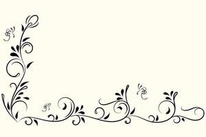 Vintage floral ornament, Hand drawn decorative element, vector illustration of floral element isolated on vintage background, design for page decoration cards, wedding, banner, frames