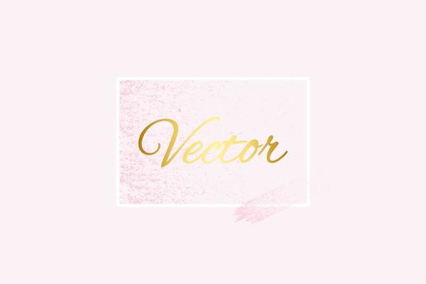 Abstract pink luxury background with grunge brush stroke in gold color and rectangle geometric frame white color, beauty and fashion background concept