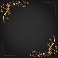 Vintage floral ornament border, Hand drawn decorative element, vector illustration of gold floral frame with white background, design template for page decoration cards, wedding, banner