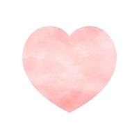 Pink Heart with Watercolor style texture, Heart icon vintage design isolated on white background, Vector illustration