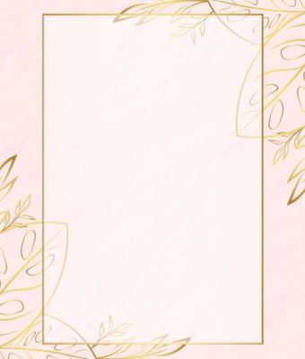 Floral rectangle golden frame with transparency , Pink abstract background, Vector illustration,