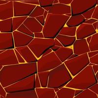 Seamless texture red stone with lava or fire, vector background