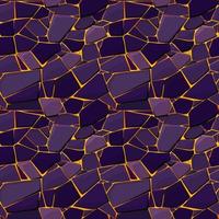 Seamless texture stone with lava or fire, vector background