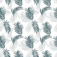 Seamless pattern. Different shapes of palm leaves. Tropical natural elements vector