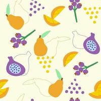 Abstract Seamless pattern. Hand drawn fruit in a simple shape vector