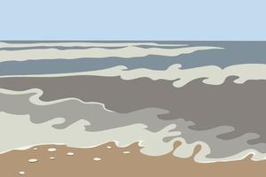 paisaje abstracto del mar. olas del mar, rocas en la orilla. fondo elegante abstracto con costa tropical vector