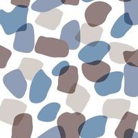 Seamless pattern with an abstract composition of simple shapes. Trendy collage style, minimalism.Stones and glass in pastel earthy colors vector