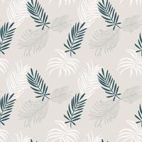 Seamless pattern. Different shapes of palm leaves. Tropical natural elements vector