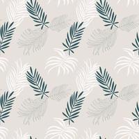 Seamless pattern. Different shapes of palm leaves. Tropical natural elements vector