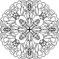 Vector hand drawn, line art. Coloring page for adults and children. Mandala. Various abstract shapes and lines. Tile stencil