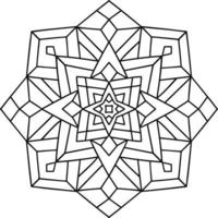 Vector hand drawn, line art. Coloring page for adults and children. Mandala. Various abstract shapes and lines.