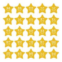 smile star emoticon vector set