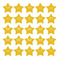 funny star emoticon vector set