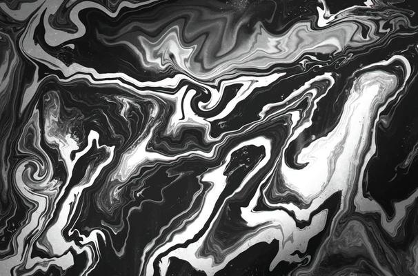 Black and white liquid marble texture background